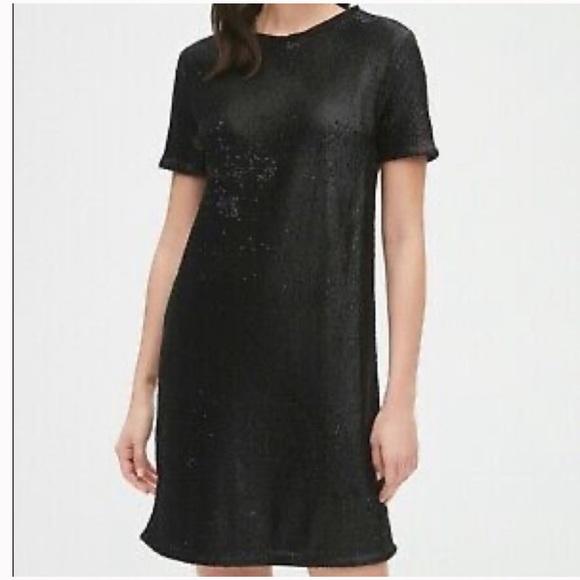 GAP Dresses & Skirts - NWT GAP black sequin dress t-shirt style relax fit